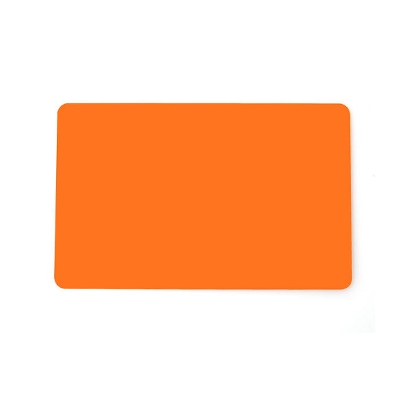 Billede af Blanke orange gennemfarvet plastkort - CR80 (ORANGE KERNE). 70102046