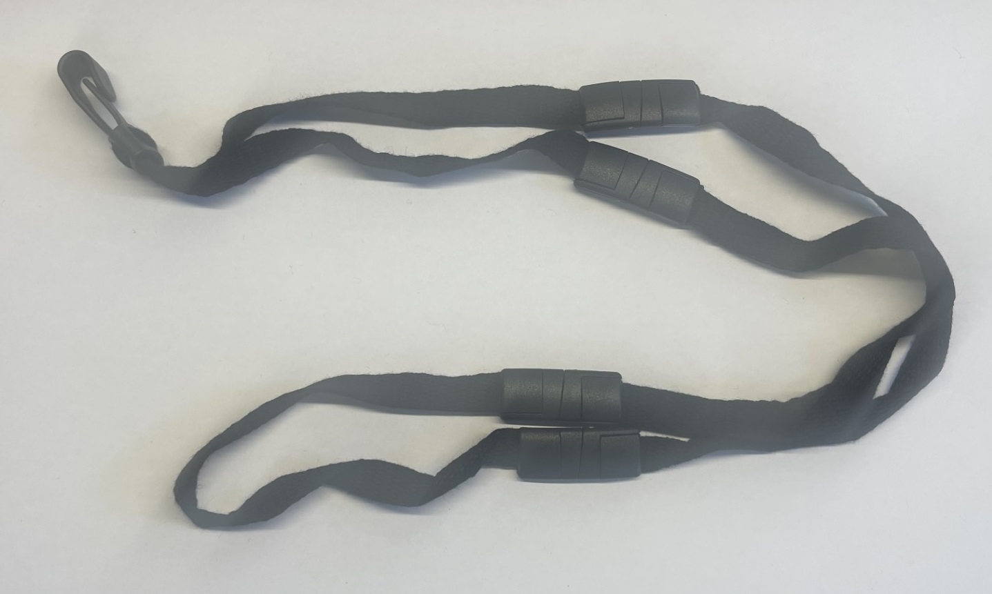 Picture of Security Black lanyard / Keyhanger 10 mm with 4 breakaway and plastic J clip. 60270240