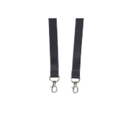 Billede af Sort Lanyard / Halssnor / Keyhanger / Nøglesnor / Halsrem 15 mm med dobbelt metal karabinhage til f.eks. events. 60270761