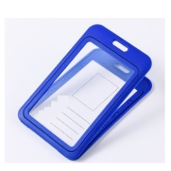 Picture of Orange 86x54 mm Card holder / carrying case hard plastic / Badge holder. Clear on both sides. (vertical / portrait). 60270343