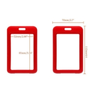 Picture of Grey 86x54 mm Card holder / carrying case hard plastic / Badge holder. Clear on both sides. (vertical / portrait). 60270350