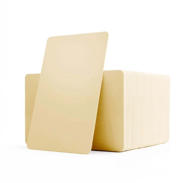 Billede af Blanke cream / beige gennemfarvet plastkort - CR80 (CREAM / BEIGE KERNE). 70102060