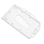 Billede af ID kortholder / bæreetui / navneskilt hård plast transparent / gennemsigtig / glasklar (vandret/horisontal/landscape eller lodret / vertikal / portrait). 60270271