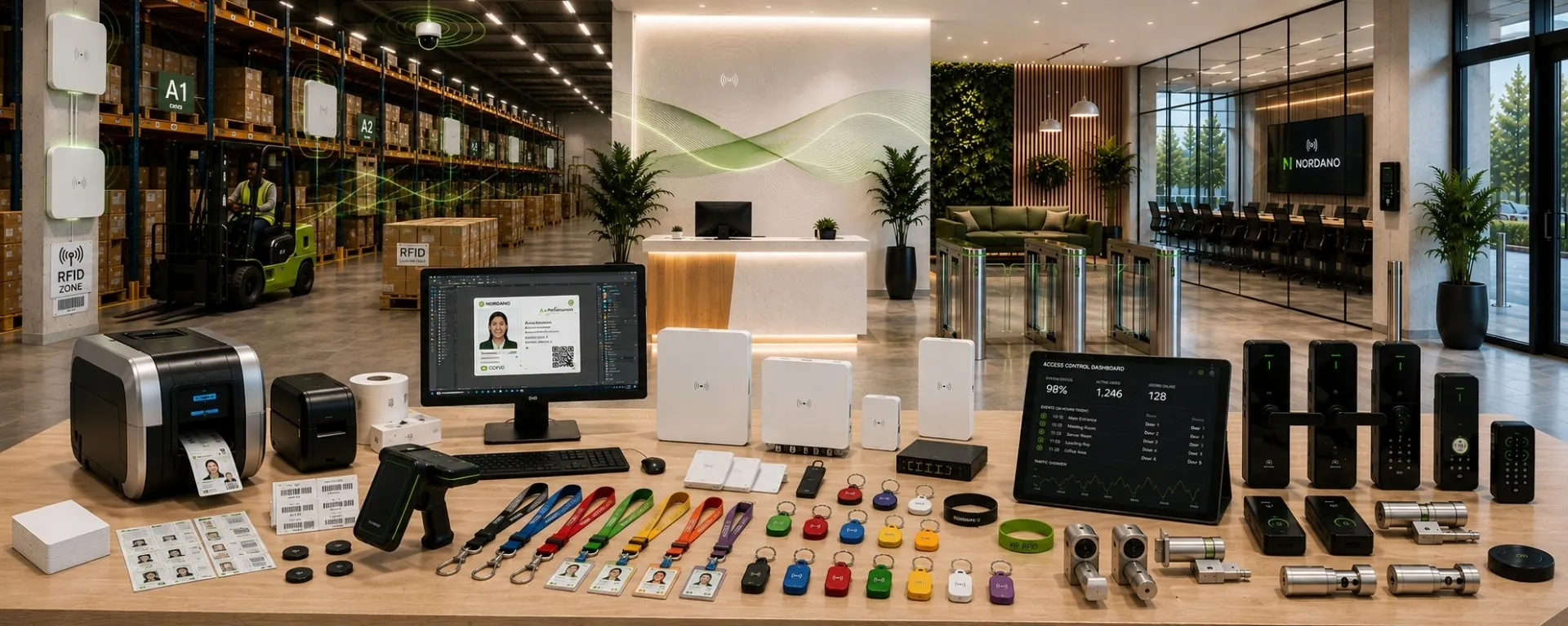 RFID lagerstyring, ID-kortproduktion og adgangskontrol fra NORDANO